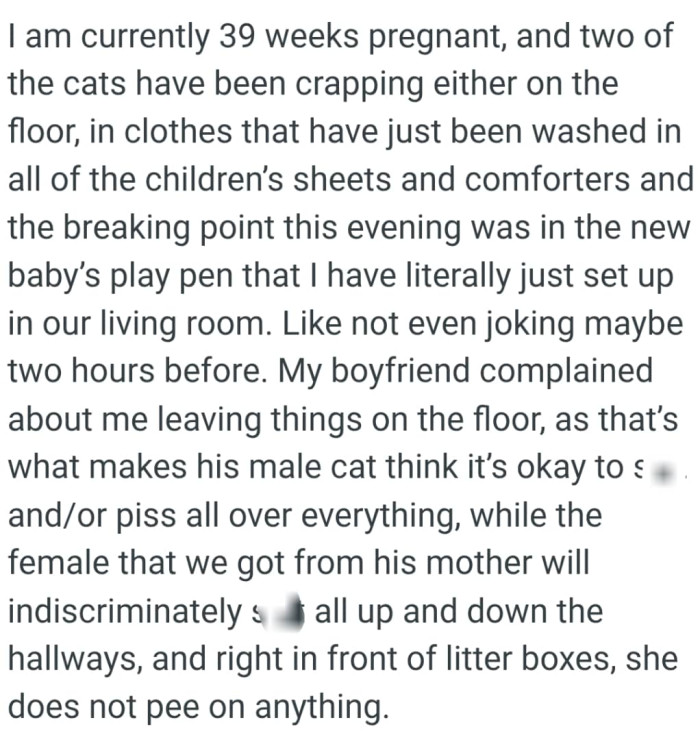 OP's boyfriend complained about her leaving things on the floor