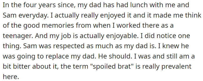 John said he understood why Sam should replace his father.