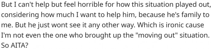 OP feels horrible about the situation, even though she was essentially blackmailed.