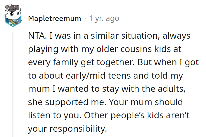 Kid-wrangler turned adult table enthusiast—mom approved. Lesson: Other people's kids, not an upgrade responsibility.