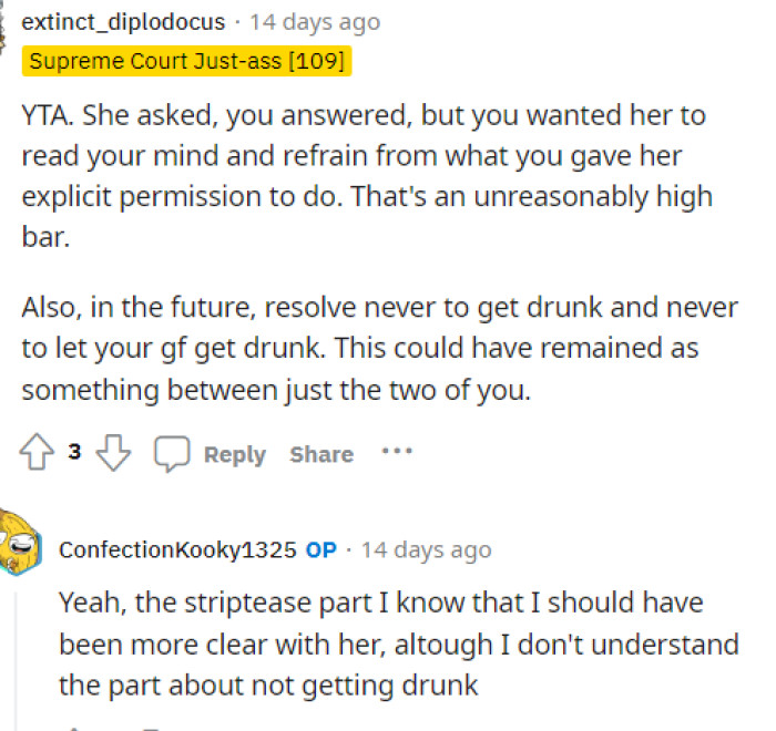 One of the only comments that voted OP TA in this situation did so because of how unclear he was about his actual feelings.