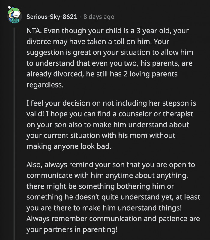 OP is doing well already when it comes to showing his son he is the number one priority. It couldn't hurt to go to a therapist to help both of them in this new phase of their lives.