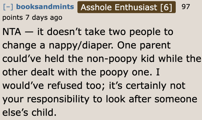 The dad should've asked his wife to hold the kid, not a stranger.