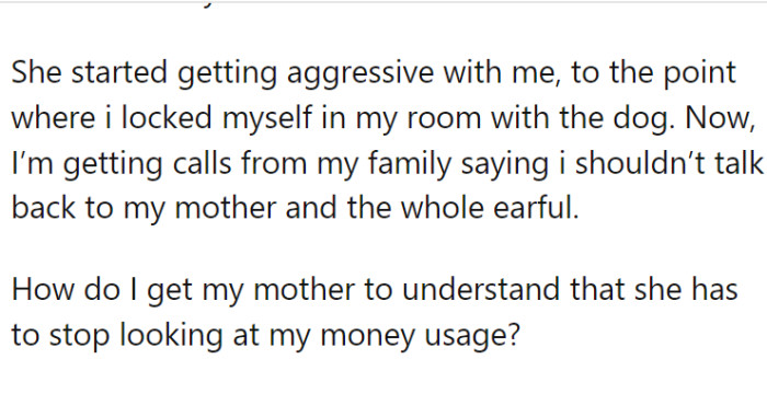 Mom became aggressive