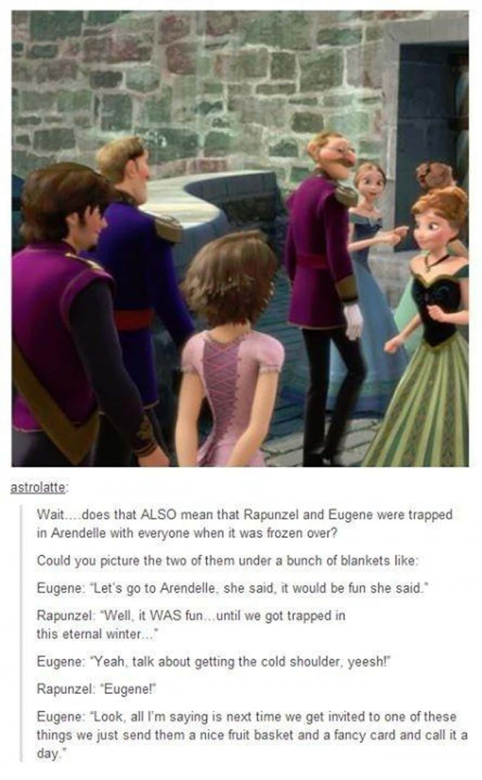 13. Rapunzel and Eugene in Frozen. 