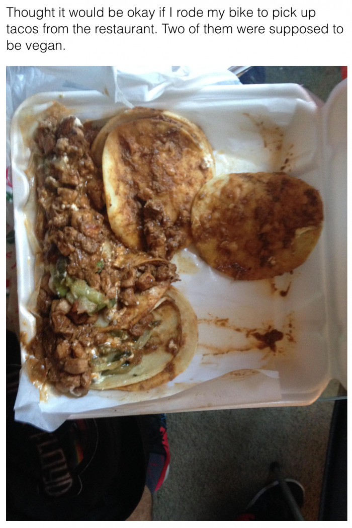 14. This person did not expect that the bumpy ride would result in this.