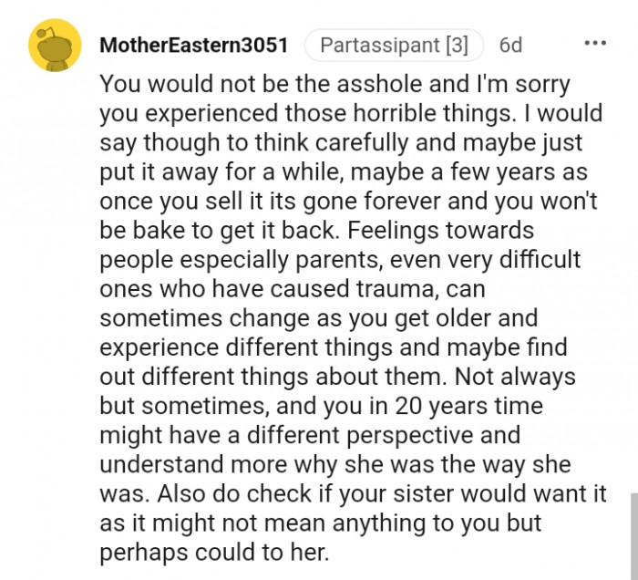 Feelings towards people, especially parents, can sometimes change as you get older