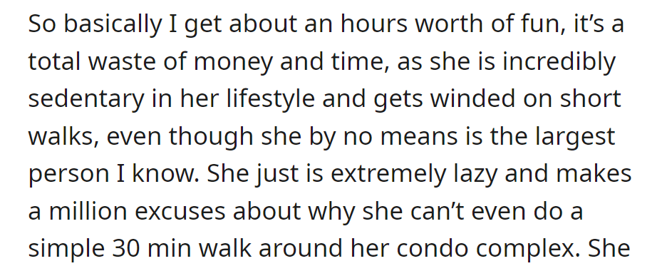 Sounds Like She's the Queen of Leisurely Excursions, Turning Every Outing into a Marathon of Rest Stops and Feasts!