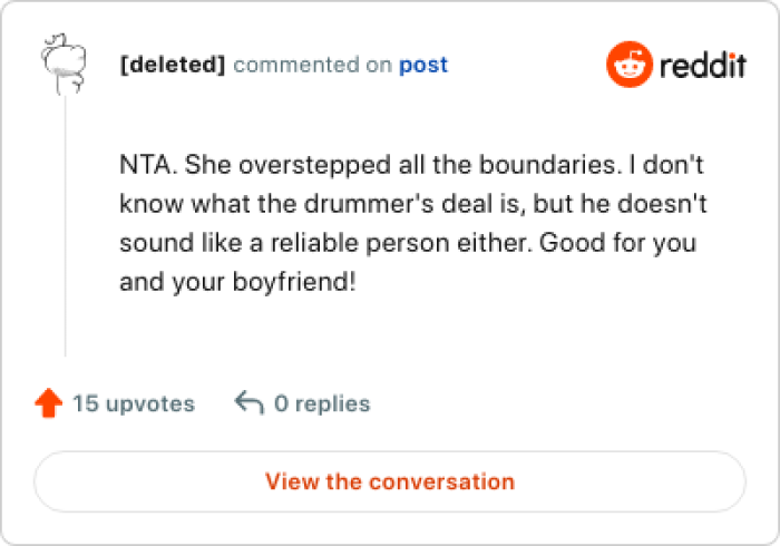 Nobody seems trustworthy when it comes to the girl or the drummer.