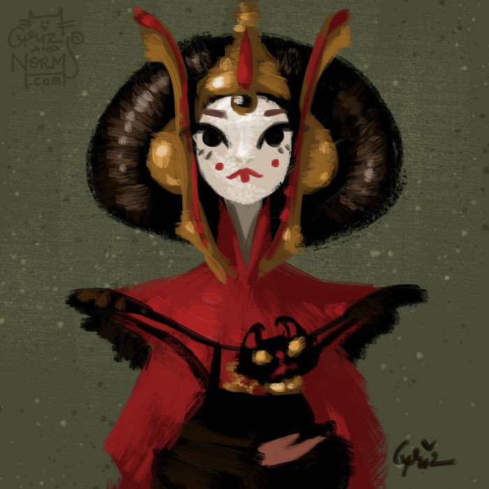 Padme Amidala has a black American Curl cat