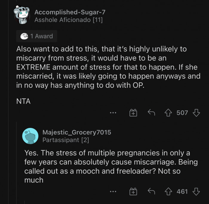 Thankfully, being called out does not normally cause miscarriages.