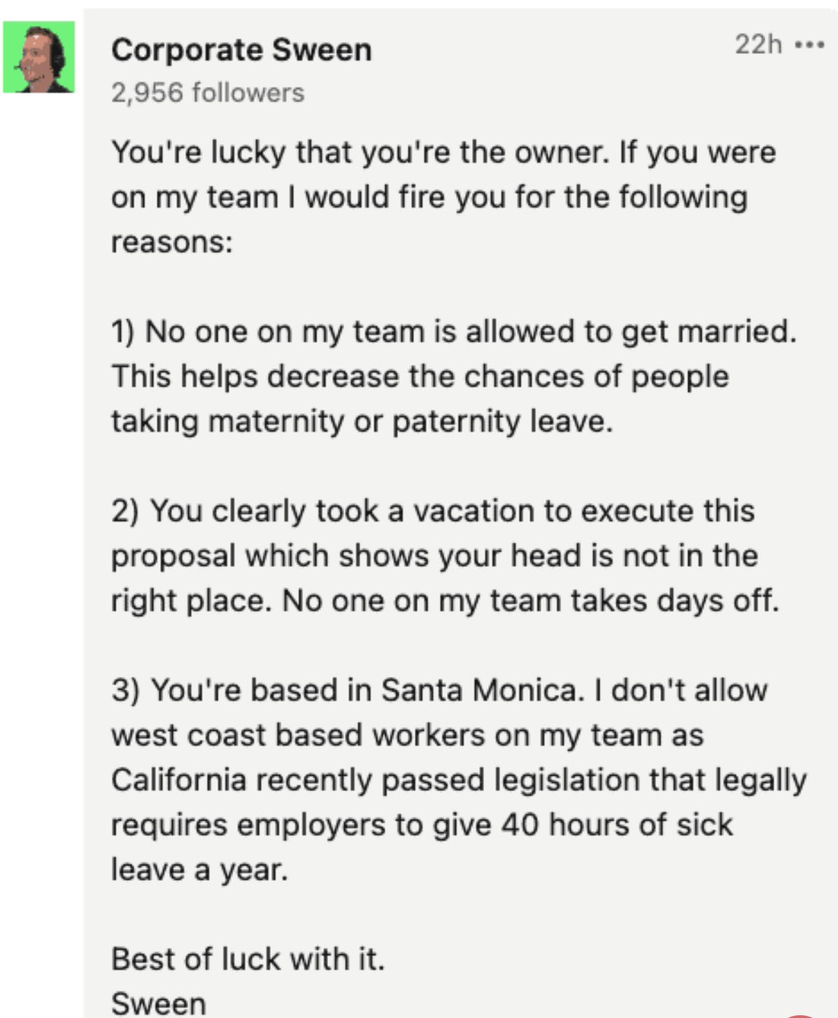 On some teams, love is off-limits.