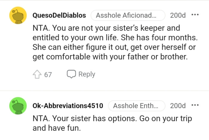 She Can Figure It Out or Get Comfortable with Her Father or Brother