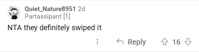 Definitely swiped it!