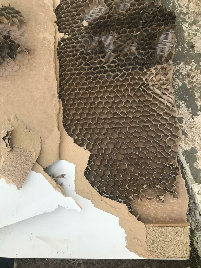 49. The interior of an IKEA desk surface.