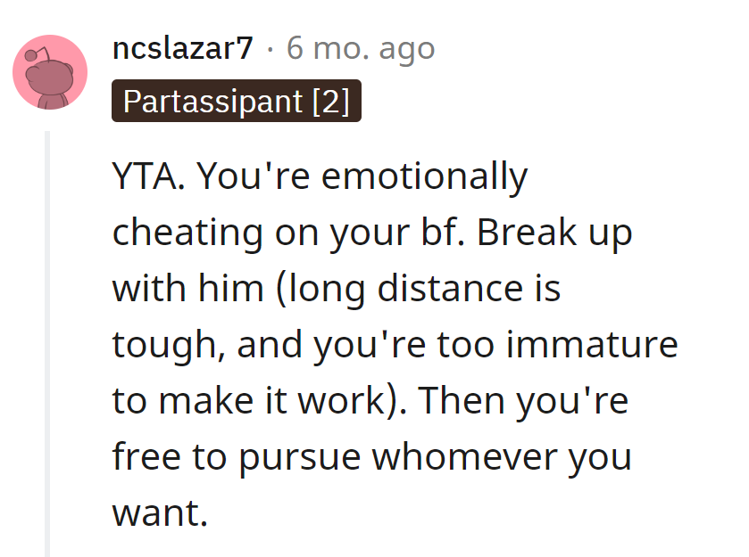 Emotional chess, and it's checkmate time. Break up, free the pawns, and play the game of love with a clear board.