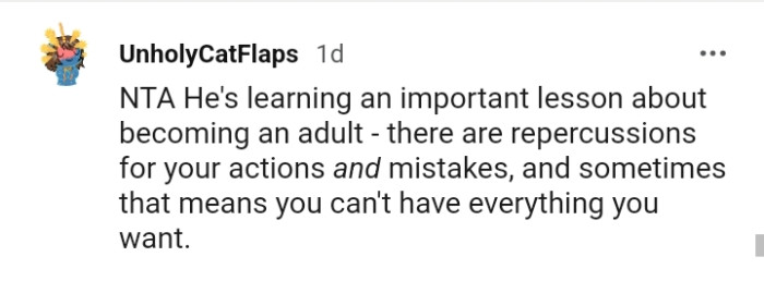 There Are Repercussions for One's Actions and Mistakes