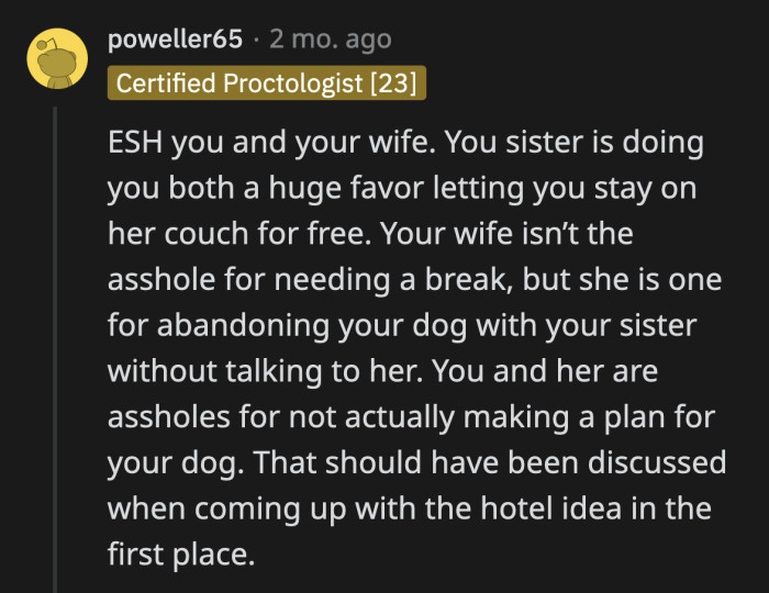 OP and his fiancée need to resolve their communication issue. They should treat his sister to a nice meal to thank her for opening her home to them and apologize for any inconvenience they caused.