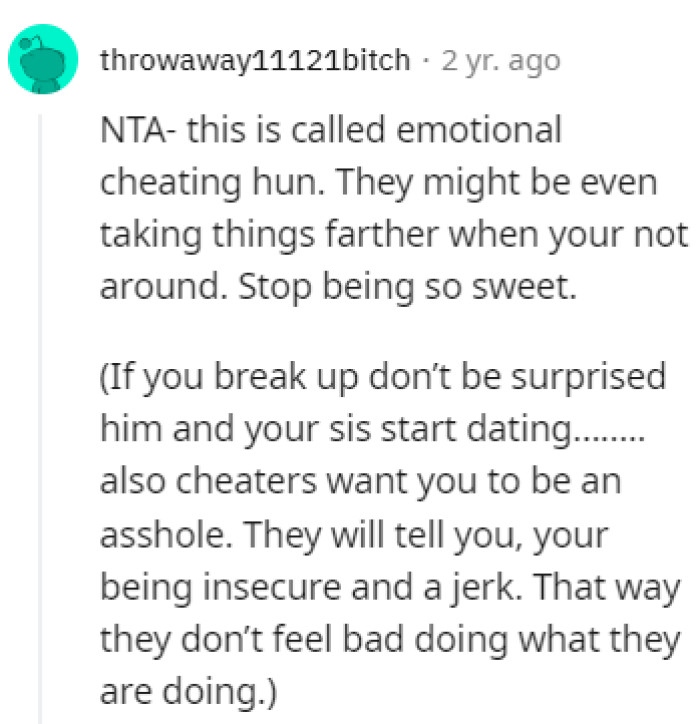 Emotionally cheating boyfriend