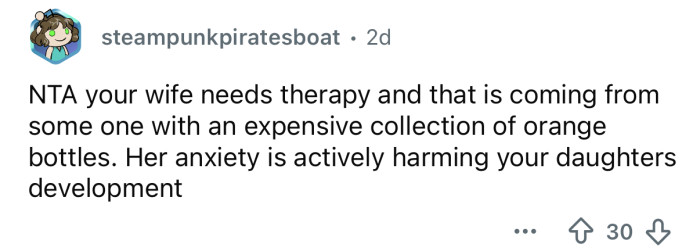 Her anxiety is harming your daughter.