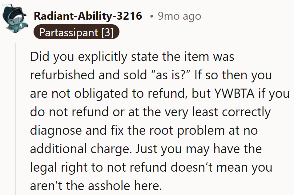 Ah, the fine print strikes again! Diagnosis: tricky situation.