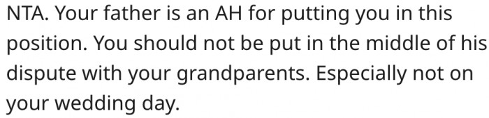9. Her father is the ahole in this situation.