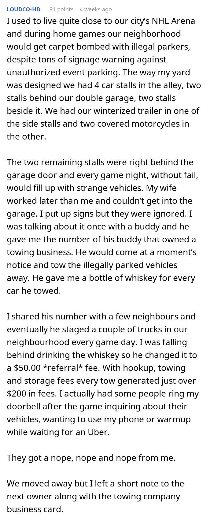 Leaving the card for the future owners