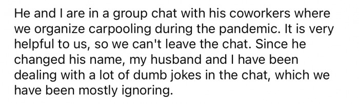 OP and her husband have been dealing with a lot of dumb jokes about the name change.