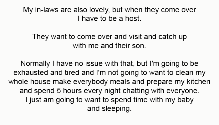 I just want to spend time with my baby and sleep.