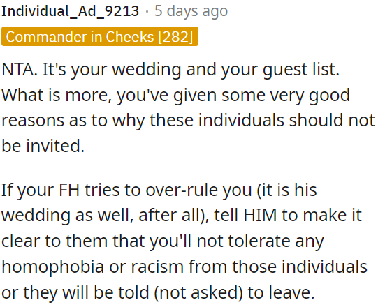 OP has explained valid reasons for not inviting certain people.