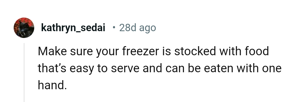 1. Stocking the freezer