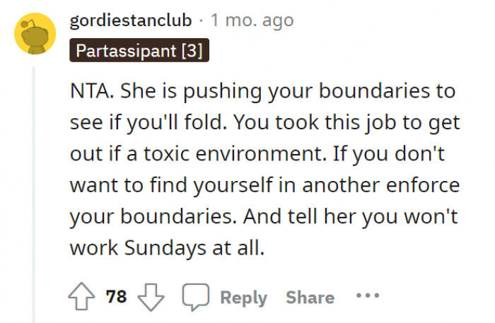 Seems like we have a toxic boss (also read: manager) in our—OP’s—hands…