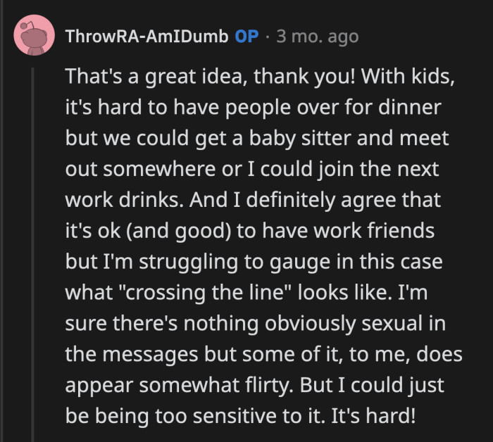 Once OP sees Dave and his wife together, he will have the answer he needs