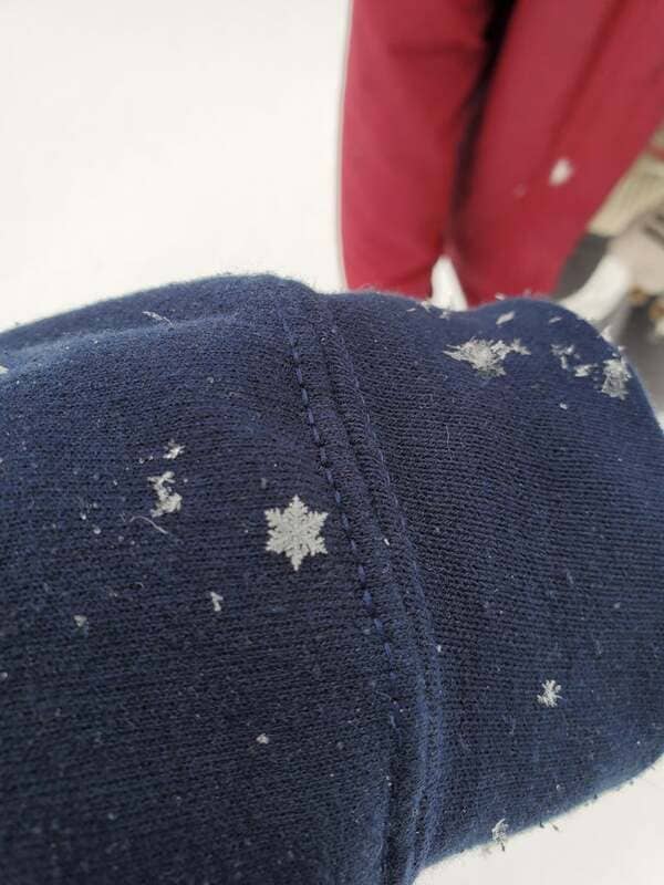 7. A perfect snowflake landed on my sleeve this morning.