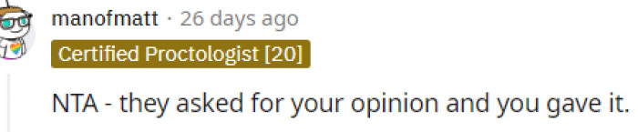3. An opinion asked, an opinion given