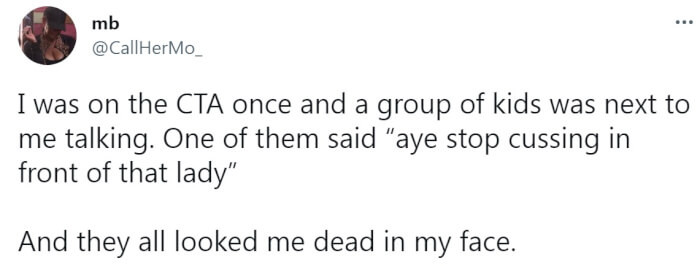 9. Stop Cursing in Front of That Lady