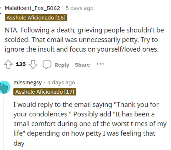 People were a little bit all over the place in the comments because they had a lot of different opinions on the situation.