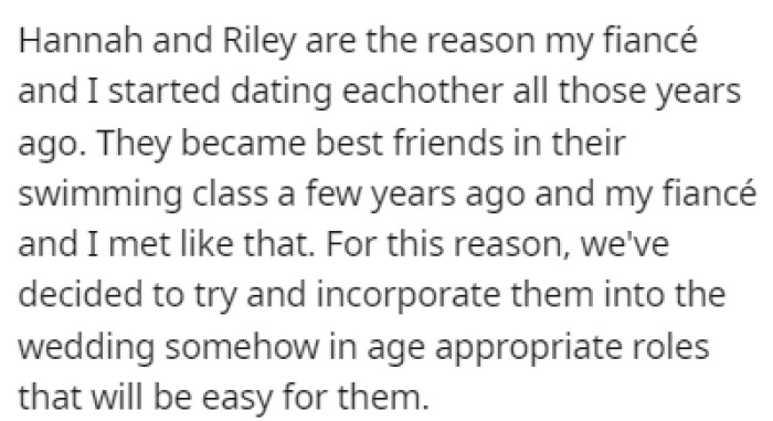 OP and her fiance started dating because of their kids who became best friends a few years ago and they met each other through them