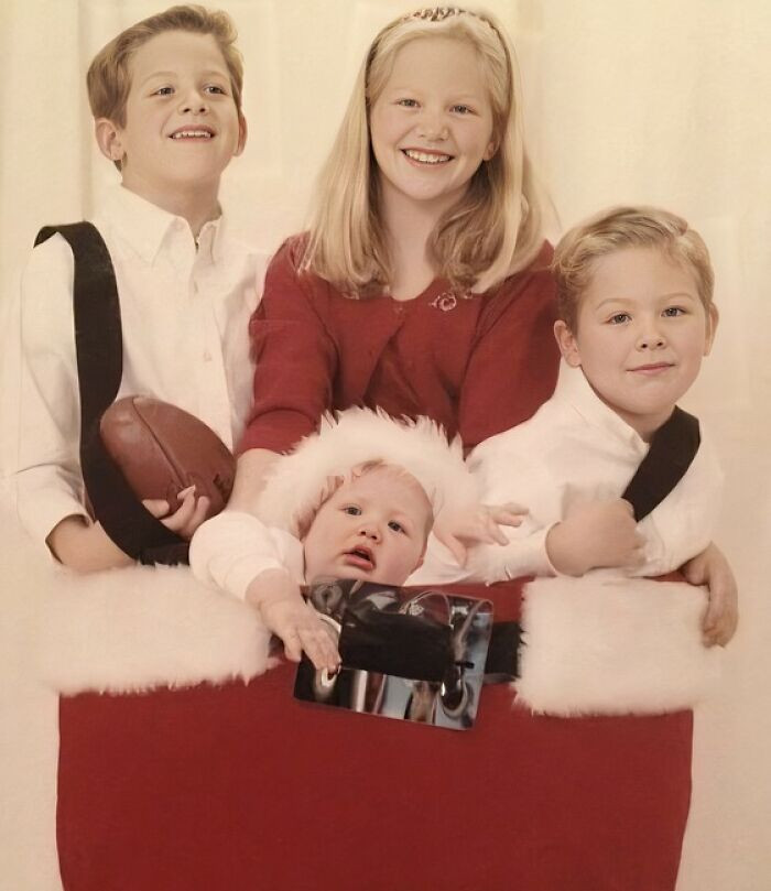 "My Brother Drowning In Santa’s Pants"