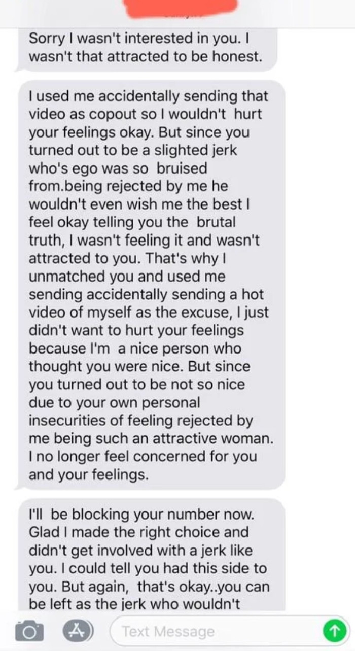 She wasn't feeling it and wasn't attracted to him