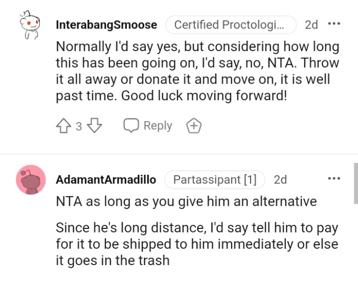 Throwing it all away or donate it and move on