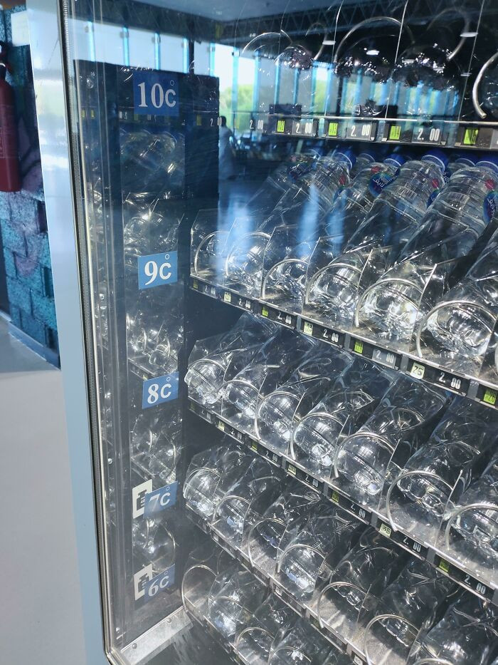 37. My Gym's Vending Machine Organizes Water Based On Its Temperature