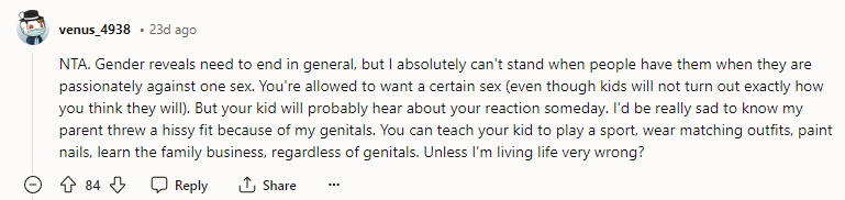 Gender reveals need to end in general