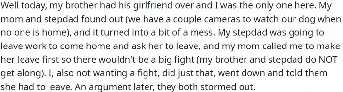 Her brother (20M) still lives at home and believes he can do whatever he wishes simply because he is an adult.