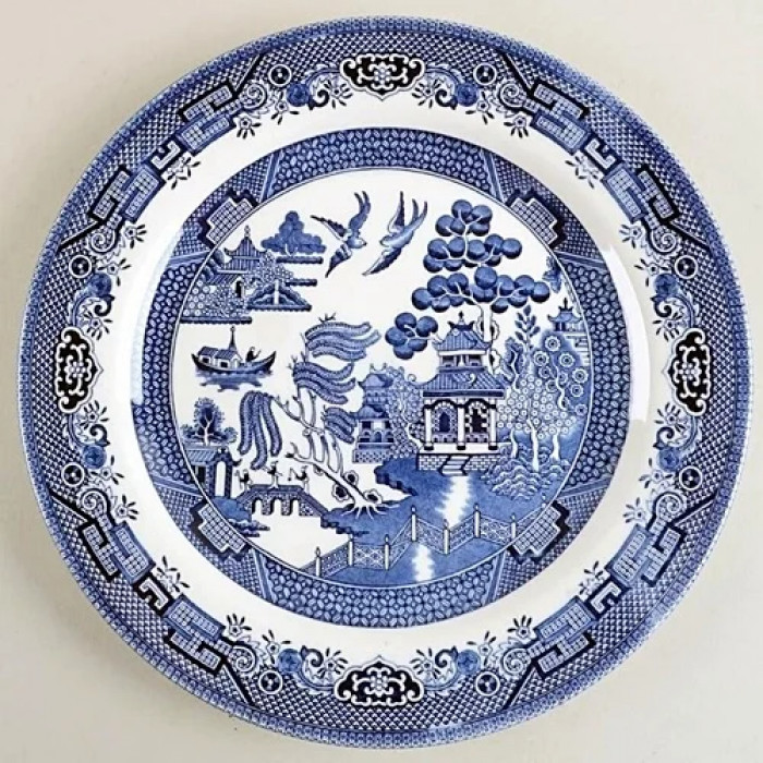 9. Blue Willow pottery