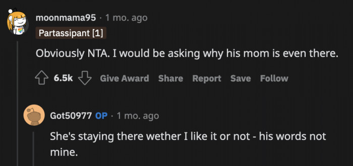 It doesn't sound like OP is living in a very healthy household if she can't even ask questions.