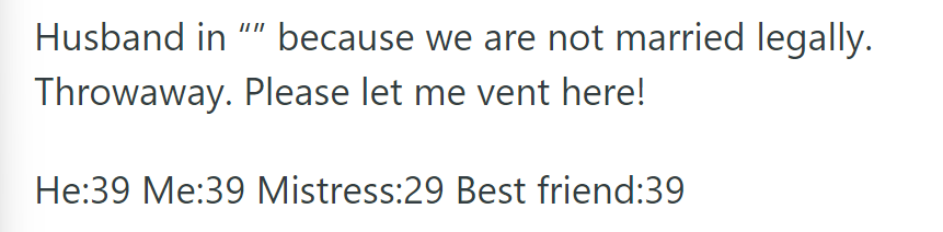 Her “husband” isn’t legally married.