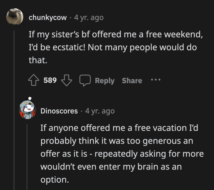 She was so bold in making demands when they weren't even on speaking terms prior to the anniversary.