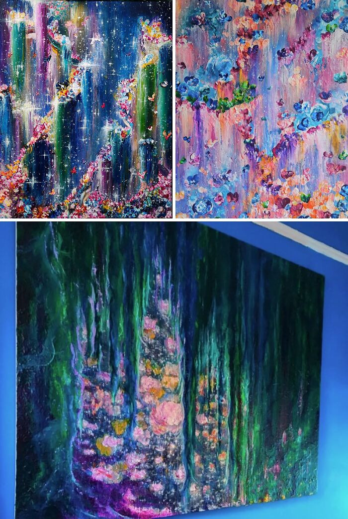 "Art School Was Unaffordable But I've Been Painting Anyway. Here's Some Dream Worlds From My Imagination"