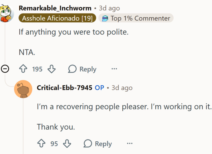 The OP was polite...